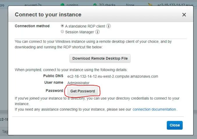 Generate AWS password